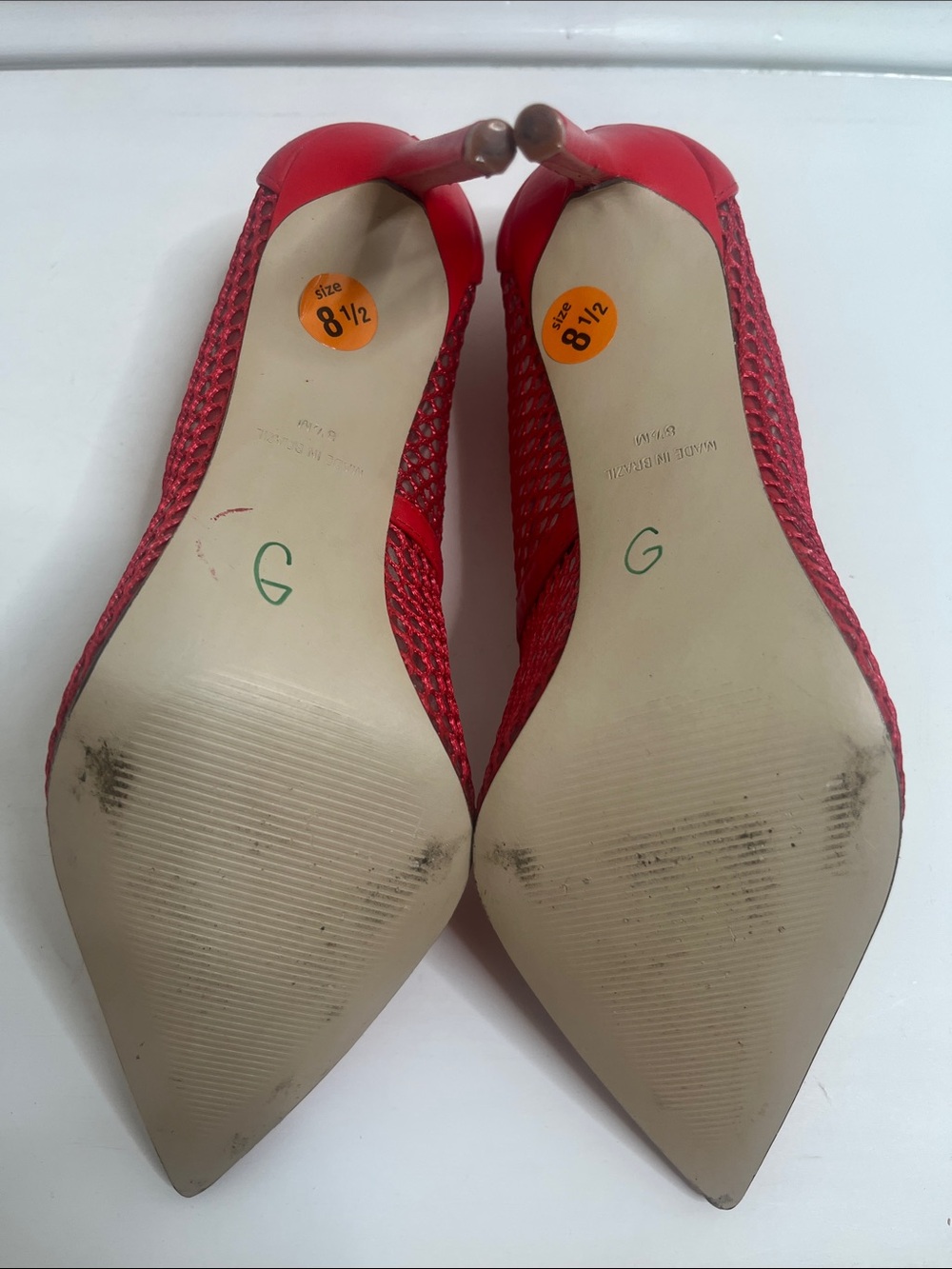 Steve Madden Red Mesh Stiletto Pumps Sz 8.5 - Picture 5 of 5